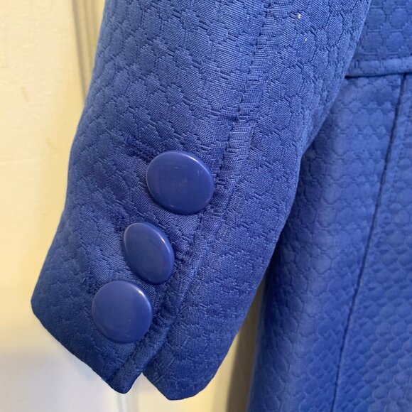 Nine West Cobalt Blue HoneyComb Trench Lined Spring Coat - Picture 4 of 8